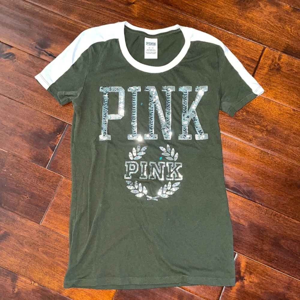 PINK Olive Green Shirt M
